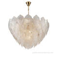 Luxury Modern Chandeliers Luxury Glass Leaf Pendant Lamp Crystal Leaf Chandelier Factory